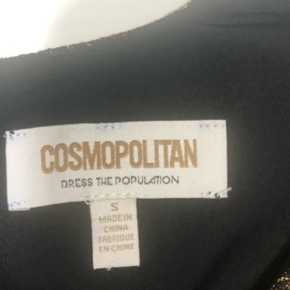 Cosmopolitan Maya Long Sleeve Mini Dress Gold Comb - Picture 3 of 3